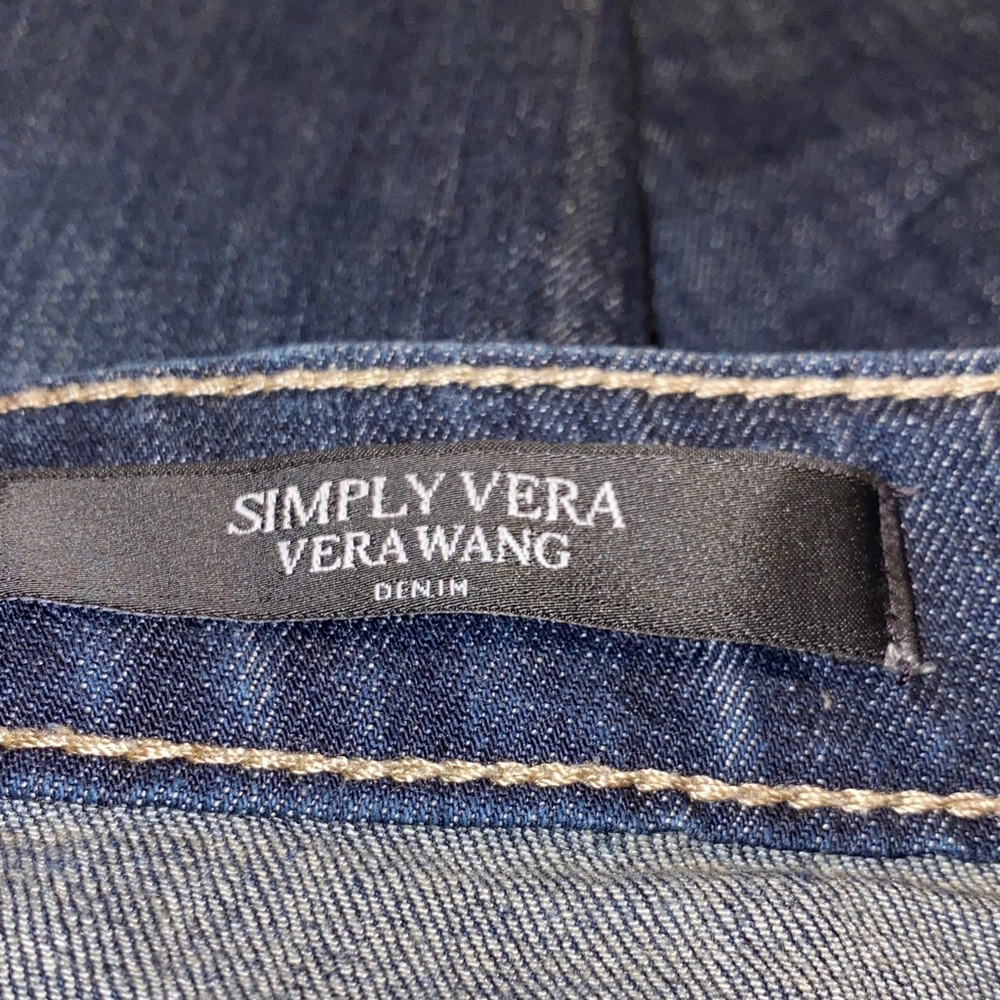 Simply Vera Vera Wang Dark Blue Straight Leg Jeans capris P-41 - Picture 13 of 14